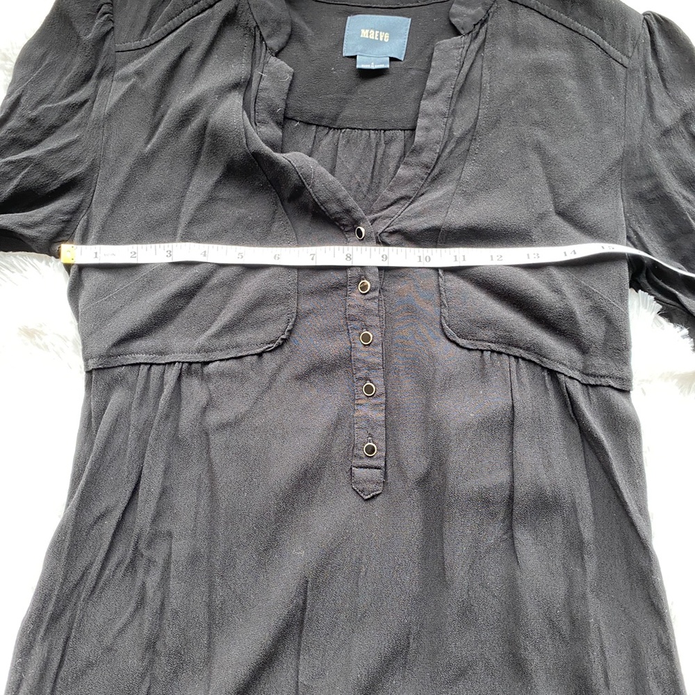 MAEVE ANTHROPOLOGY Taryn Crepe Shift Dress Black 4 - Picture 9 of 9